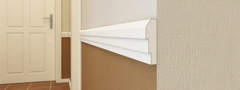 Moulure murale LS9 design simple avec des rainures régulières