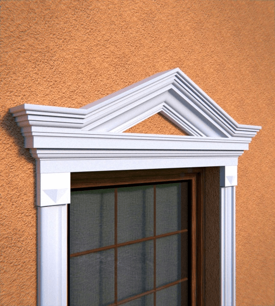 Fronton de fenêtre NA9 - Forme pyramidale Personnalisée - Coupes et finition d’usine – gratuites.