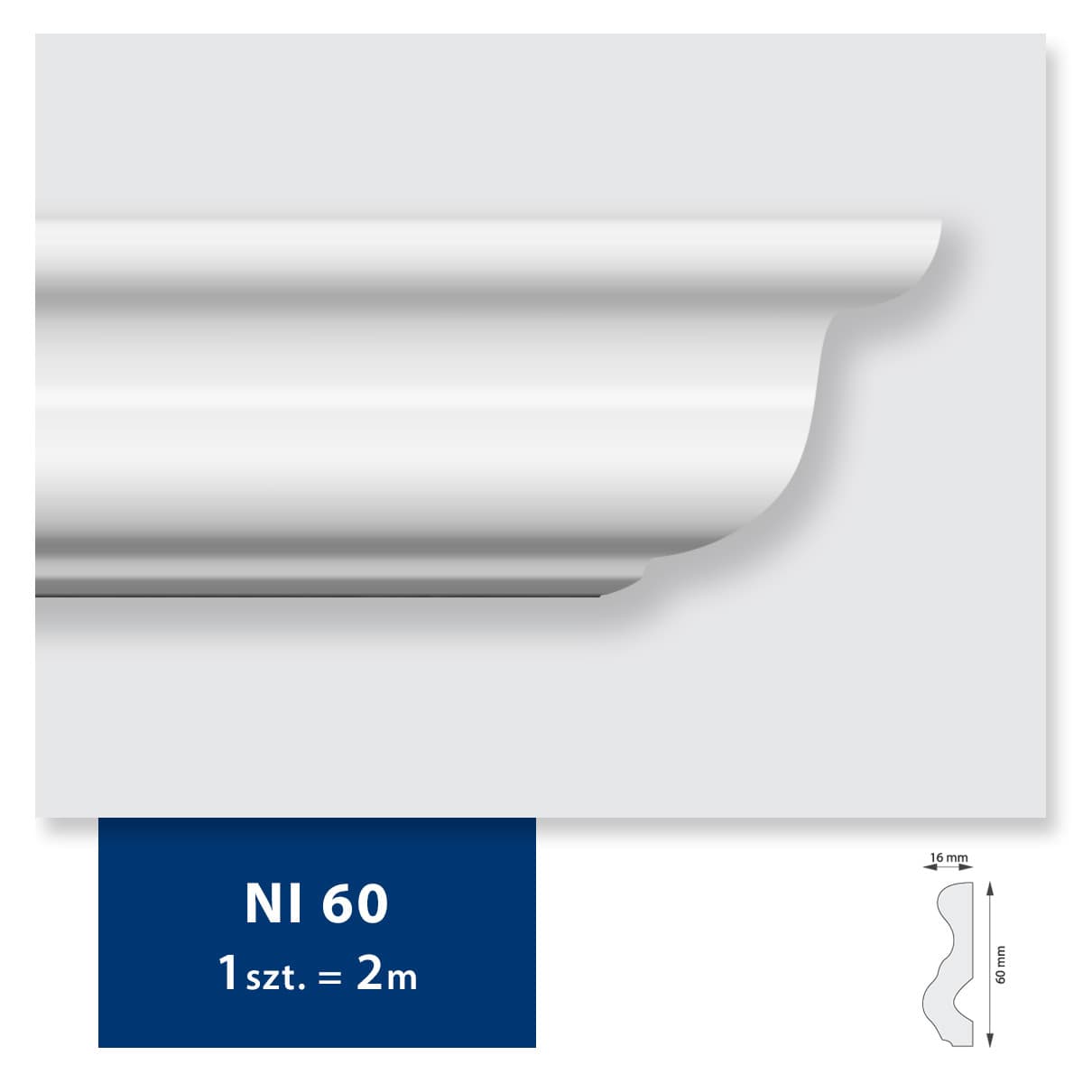 Carton de 108 mètres Corniche Plafond NI60 DMS - 54 pièces