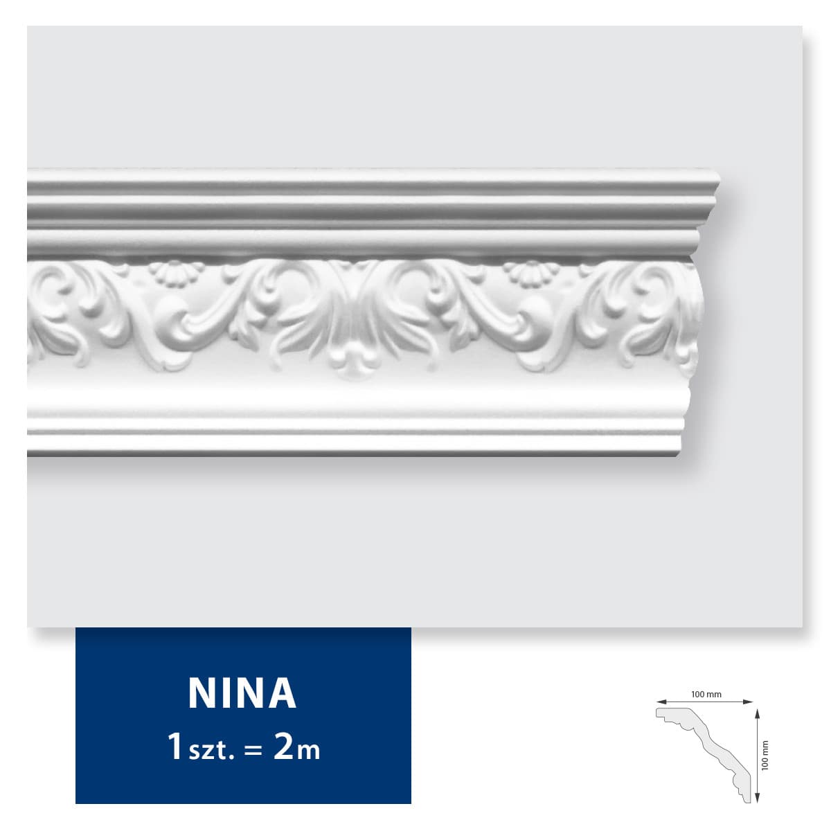 Carton de 32 mètres Corniche Plafond NINA DMS - 16 pièces