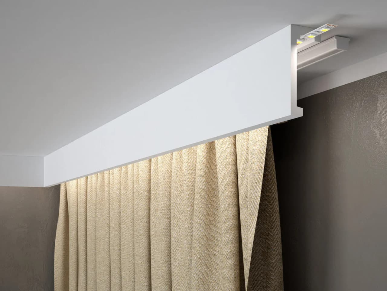 Cache Tringle à Rideau QL026T 200cm Blanc Mate - Mardom Decor | Dartank