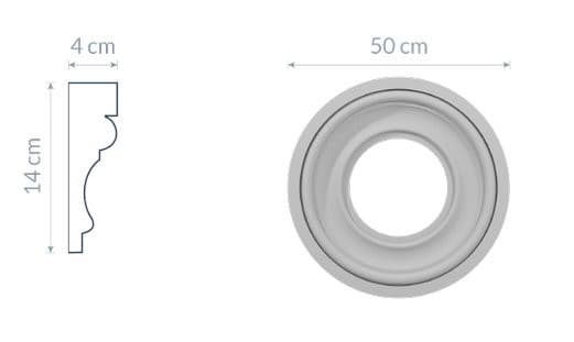 Rosace décoratif RZ1M : Design élégant avec courbes subtiles