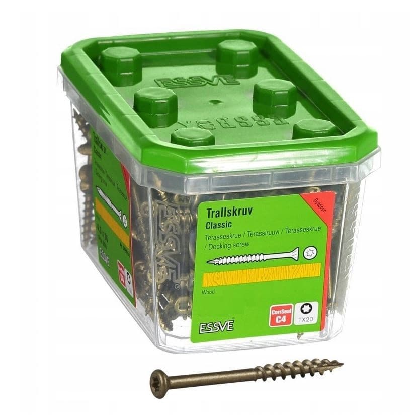 Vis à bois ESSVE Corrseal C4 6 mm x 10 cm TORX 30 – paquet de 100 pièces