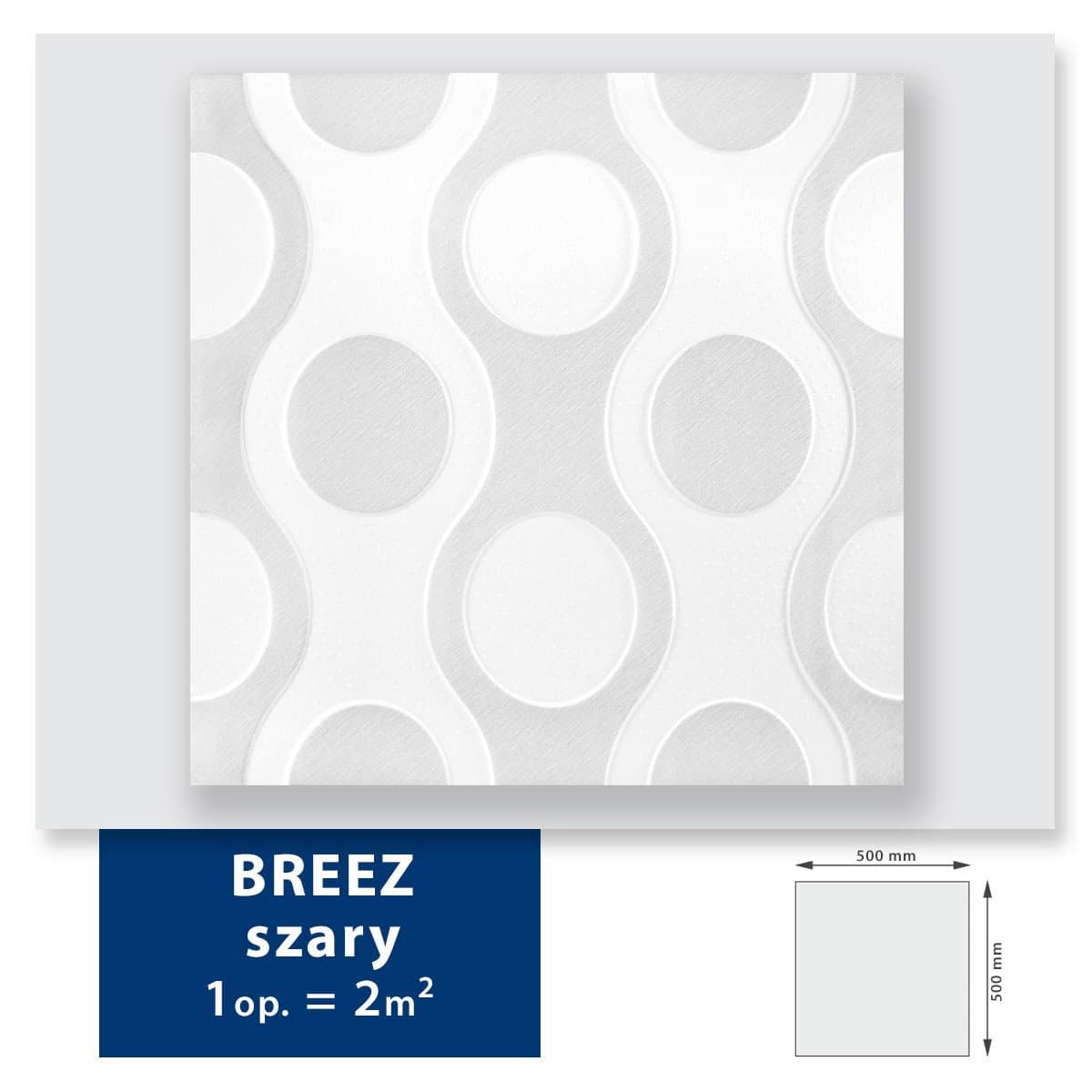 Panneau Décoratif Breez gris 46m²- 184 pièces