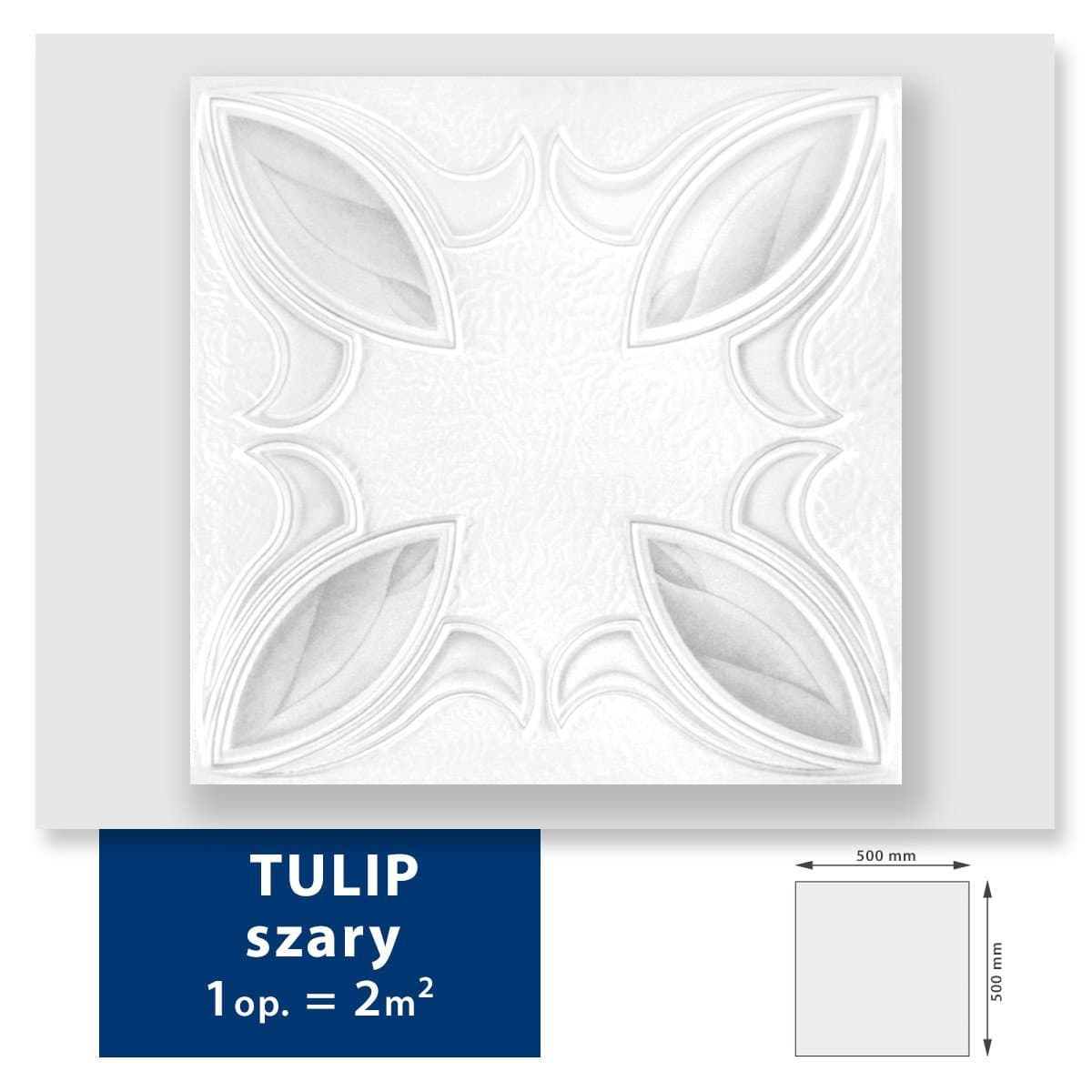 Panneau Décoratif Tulip gris 40m²- 160 pièces