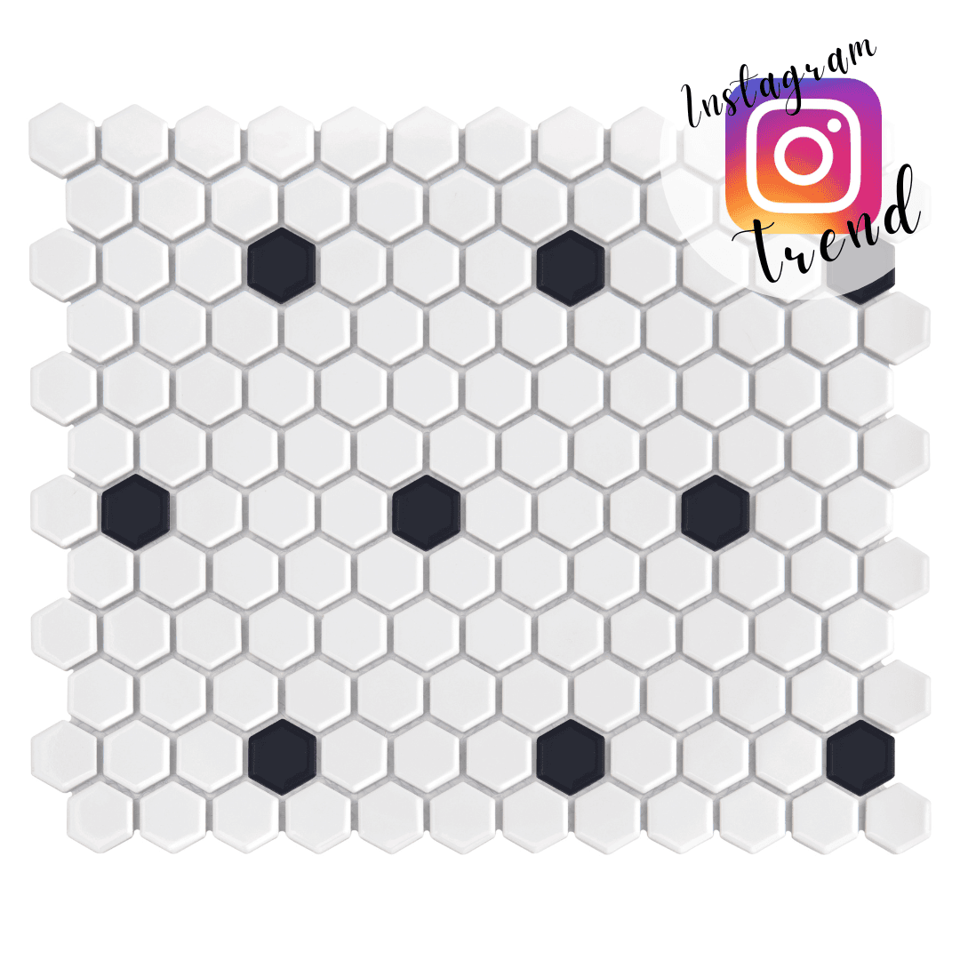 Mini hexagone noir et blanc Spot