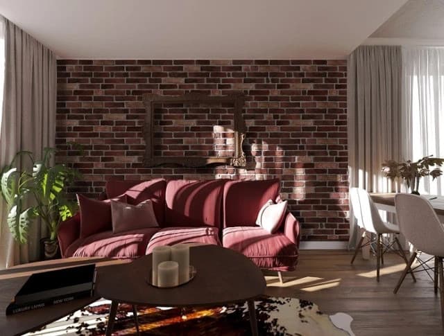 Carreaux de ciment effet brique monastique anglaise 6,3 x 21 cm, épaisseur 1,5 cm