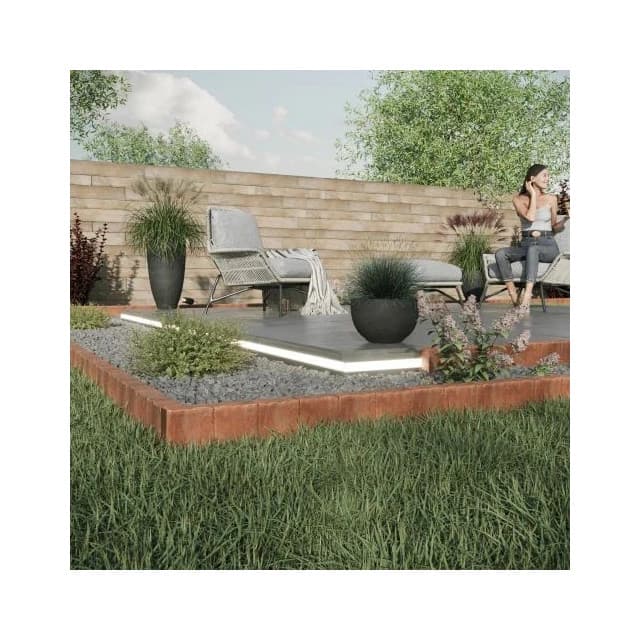 Bordure jardin osier triple imitation brique ancienne 40,5 x 27 x 7 cm