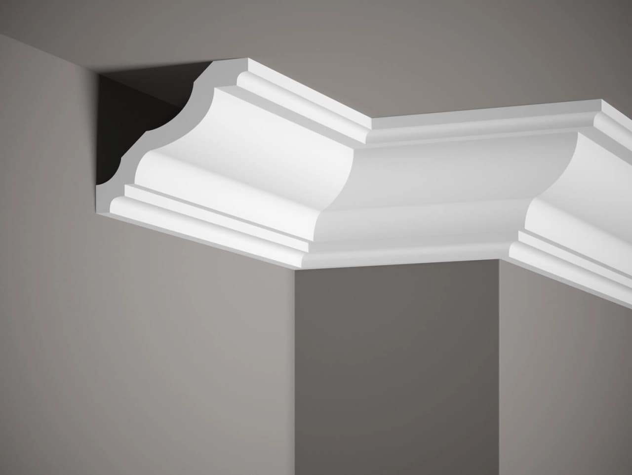 Corniche de plafond blanc mate en Profoam MDB158 - L: 200,00 (cm) x H: 10,50 (cm) x P : 12,50 (cm)